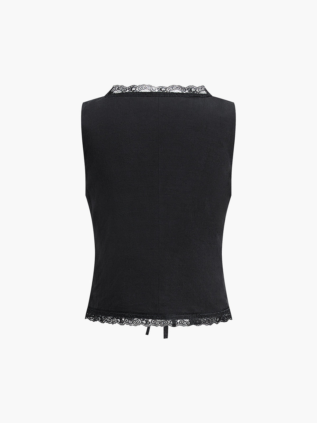 Fly Away Tied Lace Trim Linen Tank Top