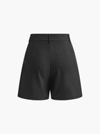 Semi-Sheer Mid-Waist Shorts Without Belt