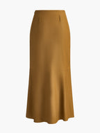 Minimalist Plain Maxi Skirt Without Belt