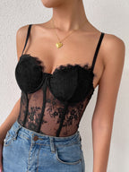 Semi-Sheer Sweetheart Lace Corset