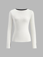 Two Tone Panel Knit Top