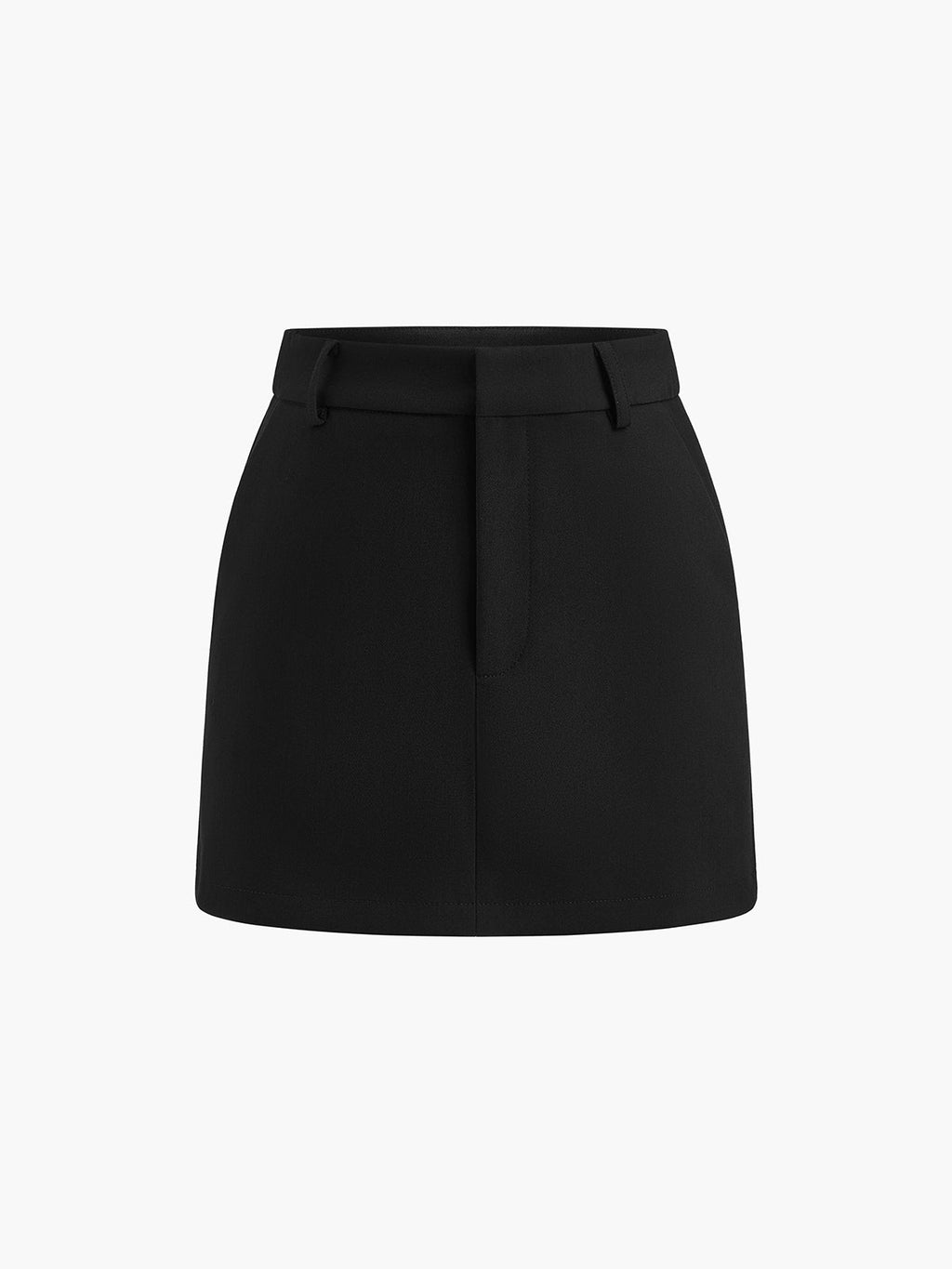 Solid A-Line Short Skirt