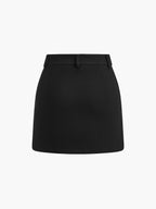 Solid A-Line Short Skirt