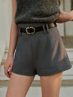 Casual High Waist Shorts With Belt