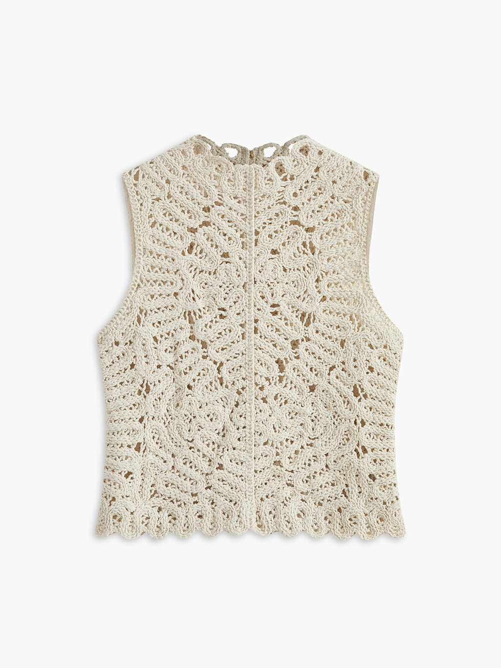 Floral Crochet Hollow Out Sweater Vest