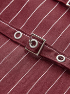 Belt-Decor Pinstripe Skirt