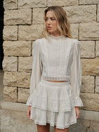 High-Neck Puff Sleeve Blouse