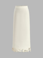 3D Embroidered A-Line Skirt