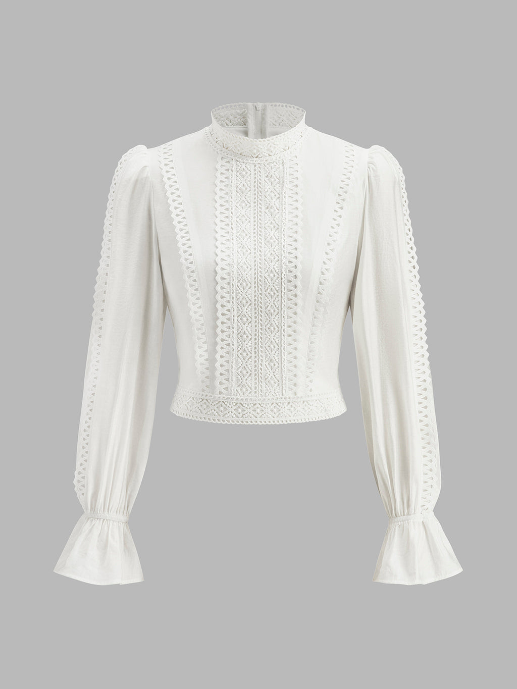 High-Neck Puff Sleeve Blouse