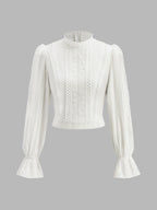 High-Neck Puff Sleeve Blouse