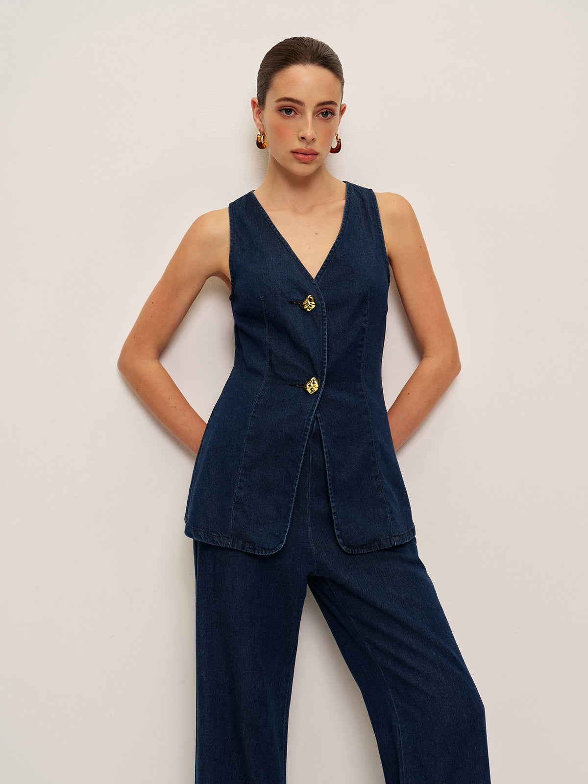 Classic Denim Button Vest