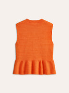 Sleeveless Ruffle Hem Sweater Vest