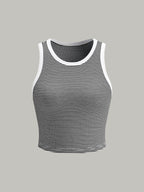 Striped Crew Neck Tank Top