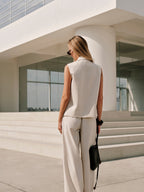 Cotton & Linen Metal Sleeveless Vest
