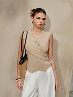Asymmetric Buttoned Vest