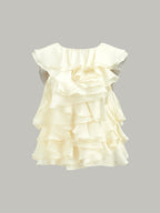 Ruffle Detail Keyhole Back Top