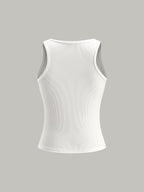 Ribbed Knit Top With Metal Detail