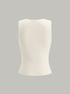 Metal Detail V-Neck Spilt Sweater Vest