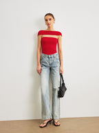 Off-Shoulder Backless Top