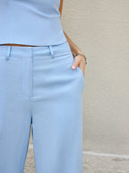 Cotton & Linen Mid-Waist Pants