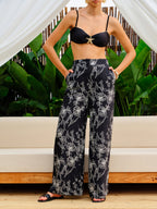 Floral Print High-Waist Pants