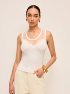 Sheer Mesh Detail Knit Top