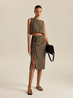Side-Tie Slit Skirt
