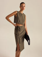 Side-Tie Slit Skirt