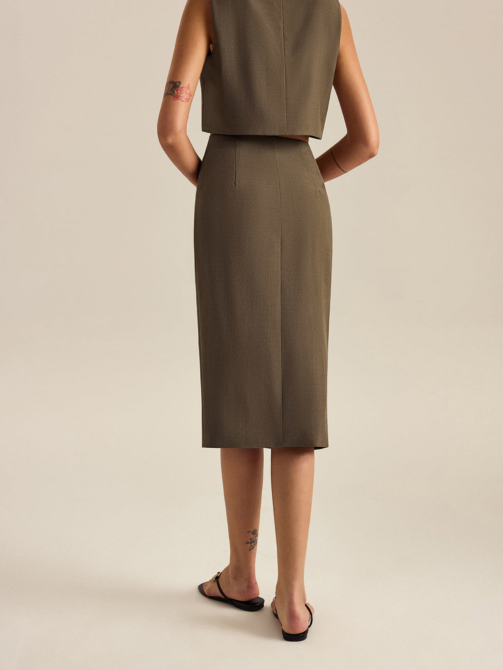 Side-Tie Slit Skirt
