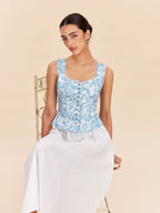 Floral Print Button-Front Top