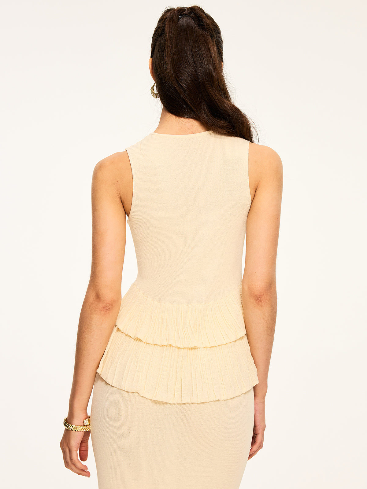 Knit Ruffle Sleeveless Top