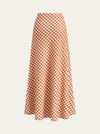 Checkboard Print Pockets Skirt