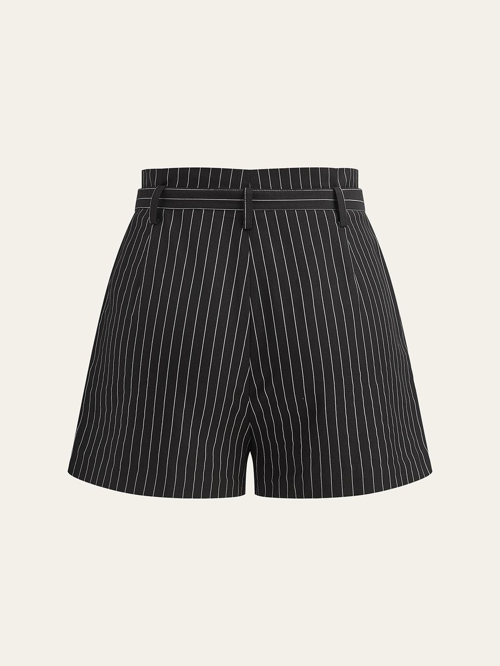 Belted Striped Shorts