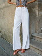 Metal Decor Wide-Leg Pants