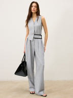 Back Buttons Slit Hem Vest