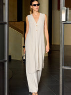 Striped Linen & Cotton Long Shirt