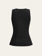 Metal Decor Sleeveless V-Neck Vest