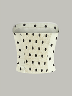 Polka Dot Ruched Strapless Top