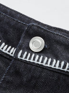 Contrast Trim Denim Shorts