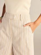 Striped Mid-Waist Shorts