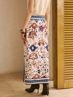Boho Printed Wrap Midi Skirt