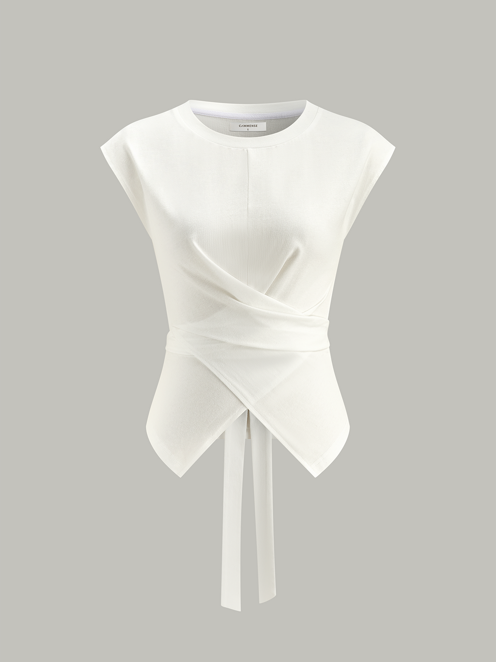 Wrap-Front Tie-Back Top