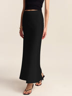 Satin Mermaid Midi Skirt