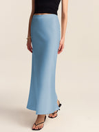 Satin Mermaid Midi Skirt