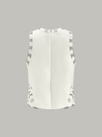 Embroidery Cut-Out Semi-Sheer Top