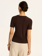 Metal Detail Ribbed Knit Top