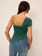 One-Shoulder Top with Knot and Draped Detail