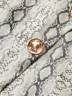 Snake Print Asymmetric PU Leather Mini Skirt