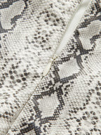 Snake Print Asymmetric PU Leather Mini Skirt