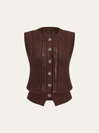 Button Front Sweater Vest